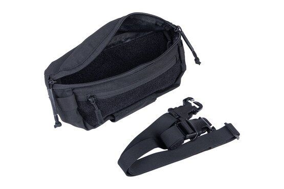 Agilite Six Pack Plate Carrier Hanger Pouch in black with attachment straps.